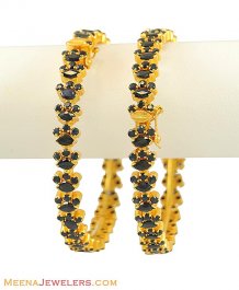 22K Sapphire Bangles(Pair)