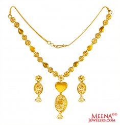 22 Karat Yellow Gold Necklace Set ( Light Sets )