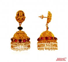 22K Gold Traditional Temple Jhumka
