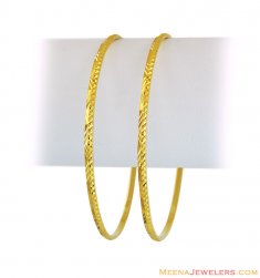 22K Gold Machine Made Bangles(2pcs)