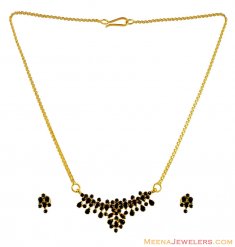 Fancy Sapphire Necklace Set 22K 