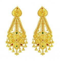 22K Long Meenakari Earrings ( Long Earrings )