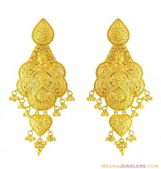 22k Designer Long Filigree Earrings ( Long Earrings )