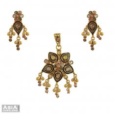 22k Indian Antique Pendant Set