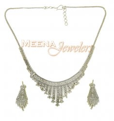 22Kt White Gold Necklace Set ( White Gold Sets )