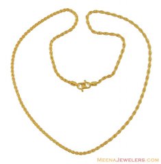 22Kt Light Rope Chain (16 Inch)