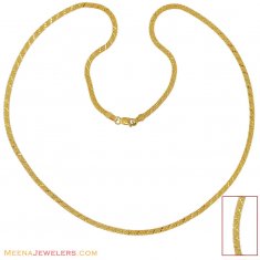 22K Gold Flat Chain( 18 Inches)