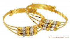 Two Tone Baby Bangle (22K Gold) ( Baby Bangles )