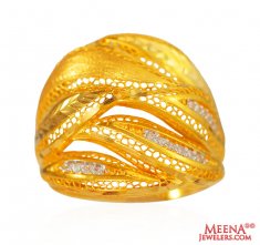 22 kt Gold Band with CZ