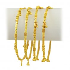 22K Yellow Gold Bangles (4 Pcs )