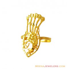 22K Gold Peacock Ring ( Ladies Gold Ring )
