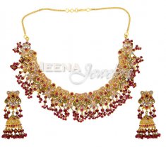 22 Kt Gold Ruby Set