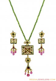 22K Classic Antique Pendant Set ( Antique Pendant Sets )