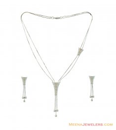18k White Gold Necklace Set ( White Gold Sets )