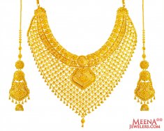 22Kt Gold Necklace Earring Set