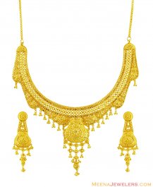 22K Gold Designer Necklace Set