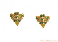 Emerald Earring (22K) ( Precious Stone Earrings )