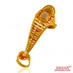 22K Gold Exquisite Long Ring