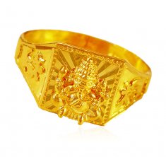 22K Gold Ganesh Mens Ring