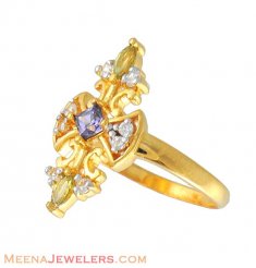 Gold Ring with Color Stones