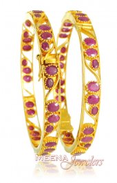 22Kt Gold Ruby Bangles
