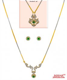 18 Kt Gold Diamond Necklace Set
