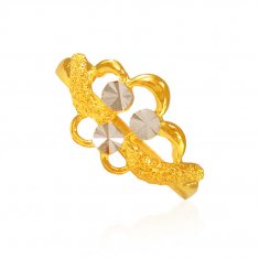 22kt Gold Two Tone Ring ( Ladies Gold Ring )