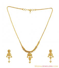 22K Filigree Pattern Necklace Set ( Light Sets )