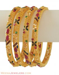 Precious Stone Bangles (set of 4) ( Precious Stone Bangles )