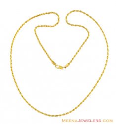 22K Hollow Rope Chain (18 Inches)