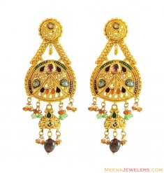 22k Designer Antique Earrings ( Long Earrings )