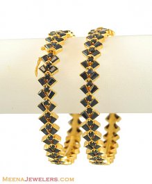 Gold Bangles with Sapphire