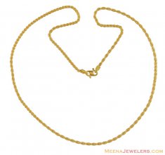 Hollow Rope Chain (18 Inches)(22k)