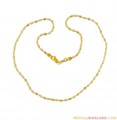 22k 2 Tone Rice Ball Chain(16 Inch)