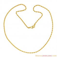 22K Light Rope Chain (16 Inch)