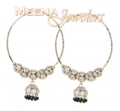 22Kt White Gold Hoop Earring with Chadelier ( Hoop Earrings )