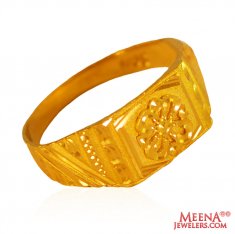 22k Gold Ring (Initial M) ( Mens Gold Ring )