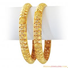 21k Fancy Gold Bangles (2 Pc)