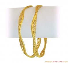 22k Fancy Bangles In Gold