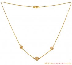 22kt Gold Chain with CZ ( Necklace with Stones )