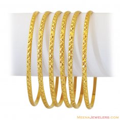 22k Yellow Gold Bangles(6 Pcs)