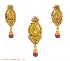 22K Indian Pendant Set