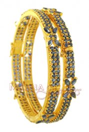 22Kt Gold Sapphire Bangles