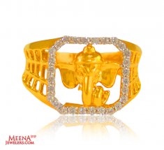 22K Gold Mens Ganeesha Ring
