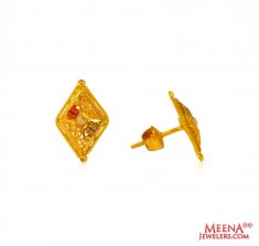 22k Gold Filigree Earrings ( 22 Kt Gold Tops )