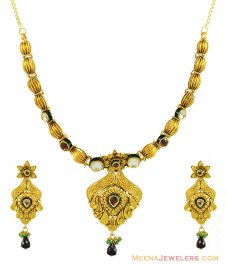 22K Antique Kundan Necklace Set