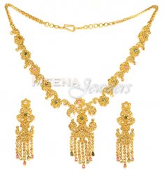 22Kt Gold Diamond Necklace Sets