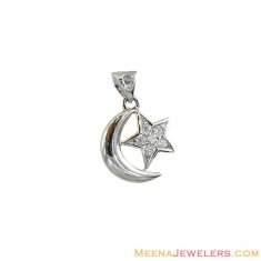 18k Star Crescent Pendant 
