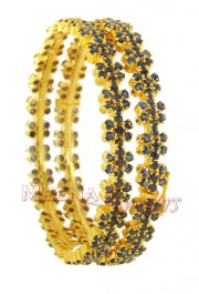Gold Bangles with Sapphire
