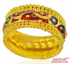 22K Gold Meenakari Ring